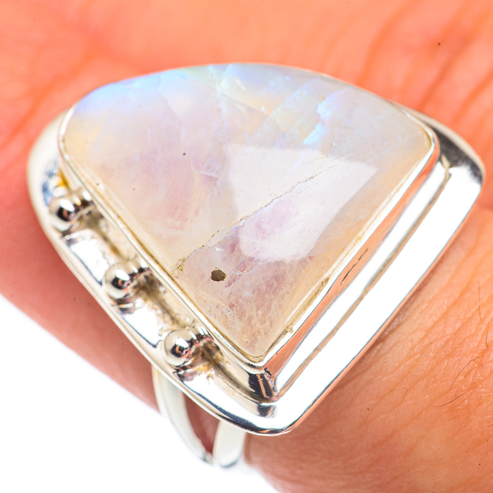 Rainbow Moonstone Rings handcrafted by Ana Silver Co - RING69589