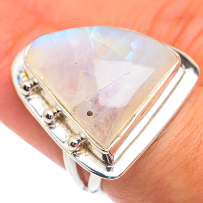 Rainbow Moonstone Rings handcrafted by Ana Silver Co - RING69589