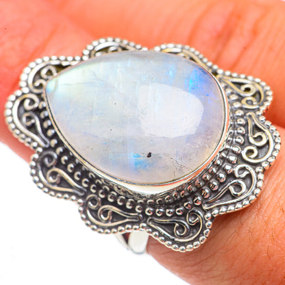 Rainbow Moonstone Rings handcrafted by Ana Silver Co - RING69590