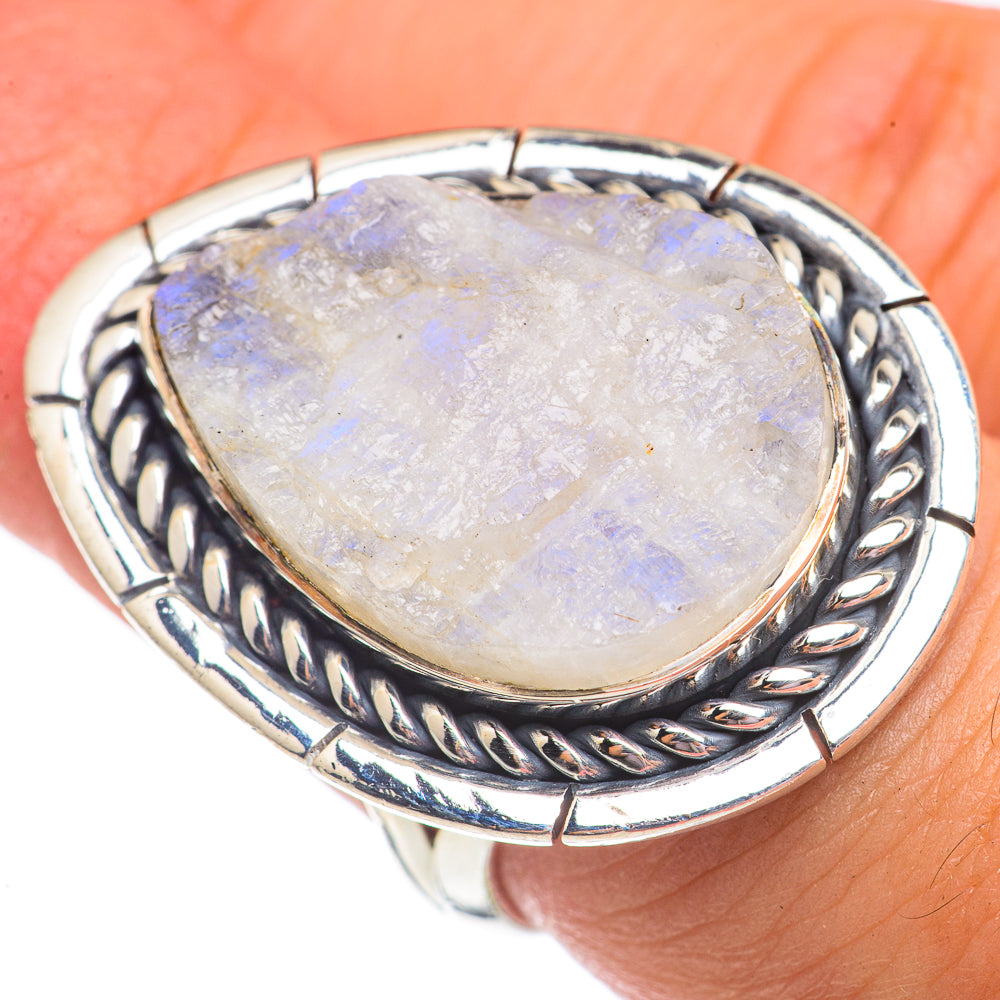 Rainbow Moonstone Rings handcrafted by Ana Silver Co - RING69591