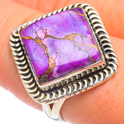 Purple Copper Composite Turquoise Rings handcrafted by Ana Silver Co - RING69626