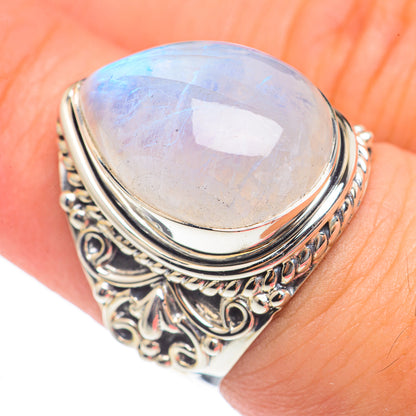 Rainbow Moonstone Rings handcrafted by Ana Silver Co - RING69631