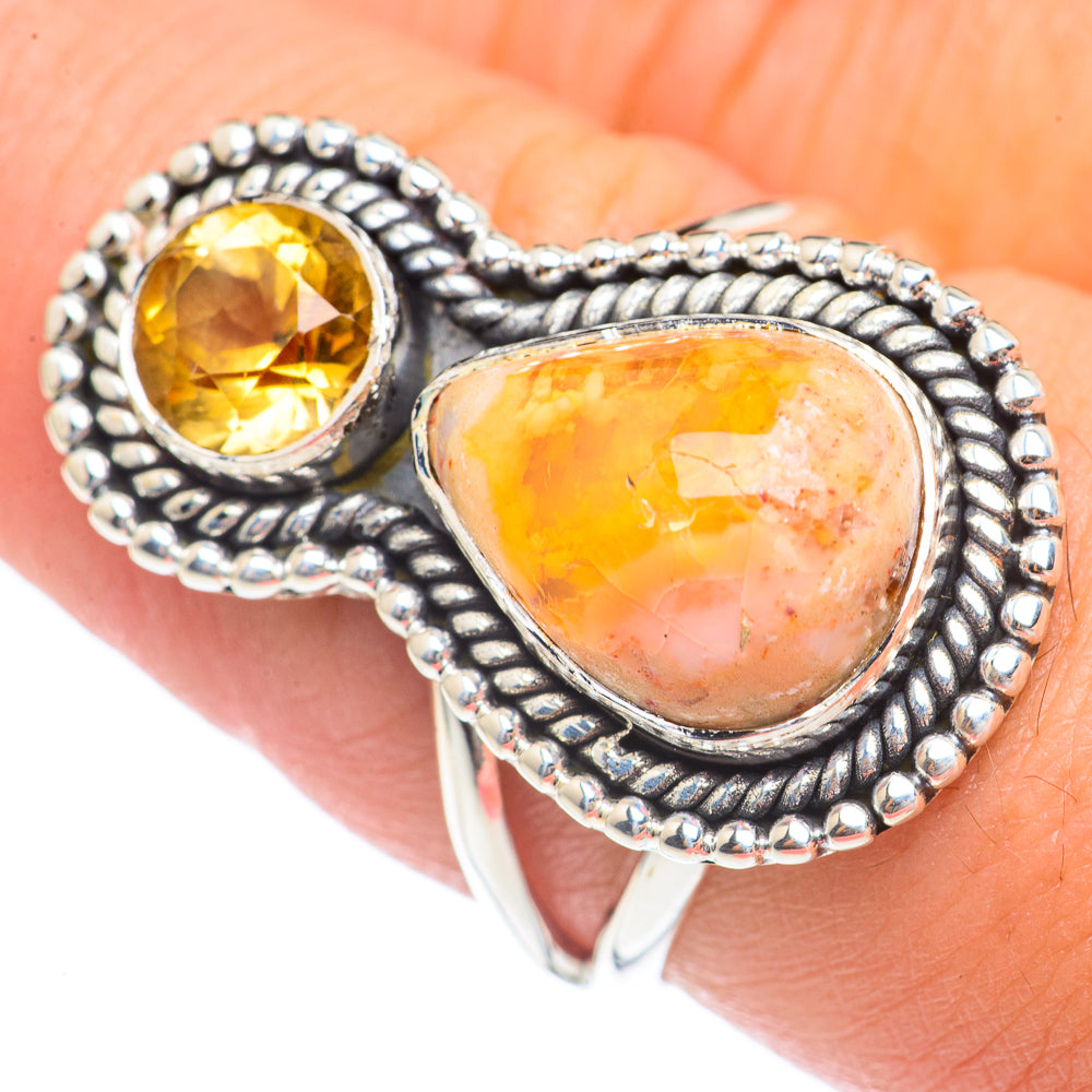 Mexican Fire Opal Rings handcrafted by Ana Silver Co - RING69640