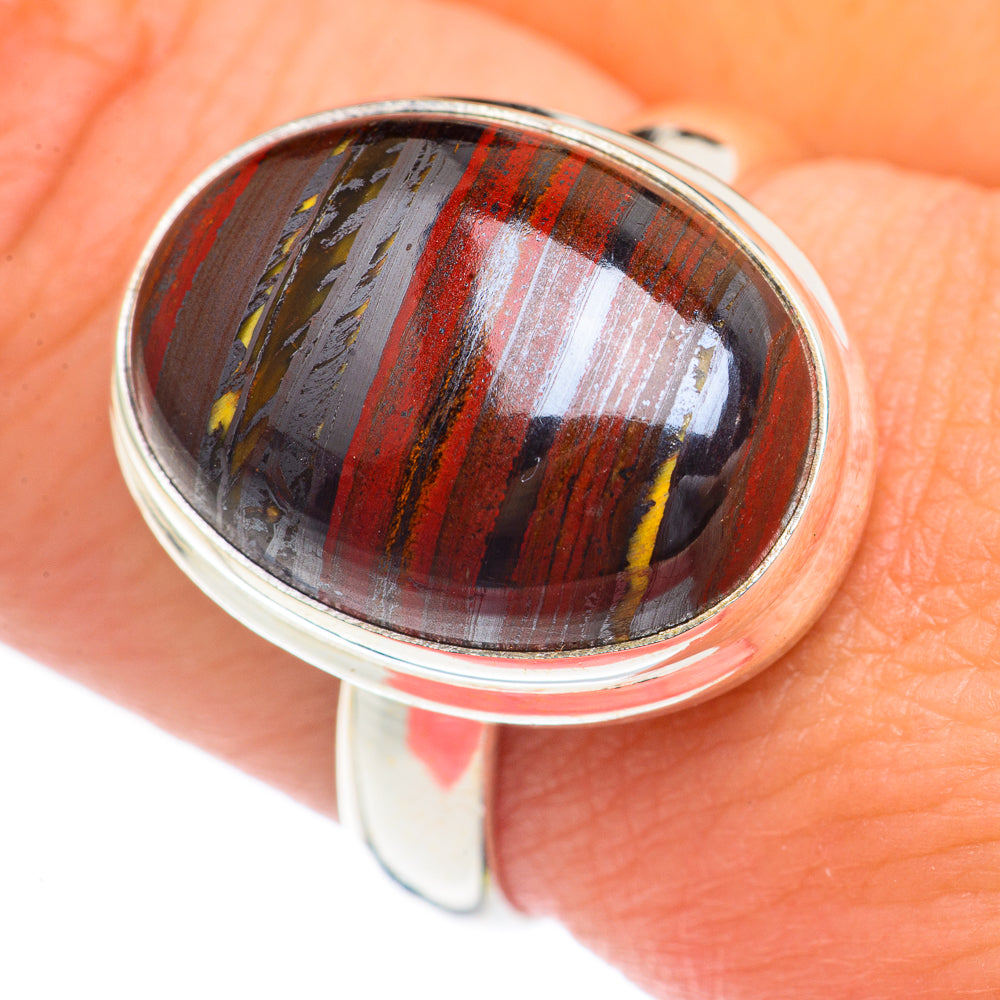Red Tiger Iron Rings handcrafted by Ana Silver Co - RING69657