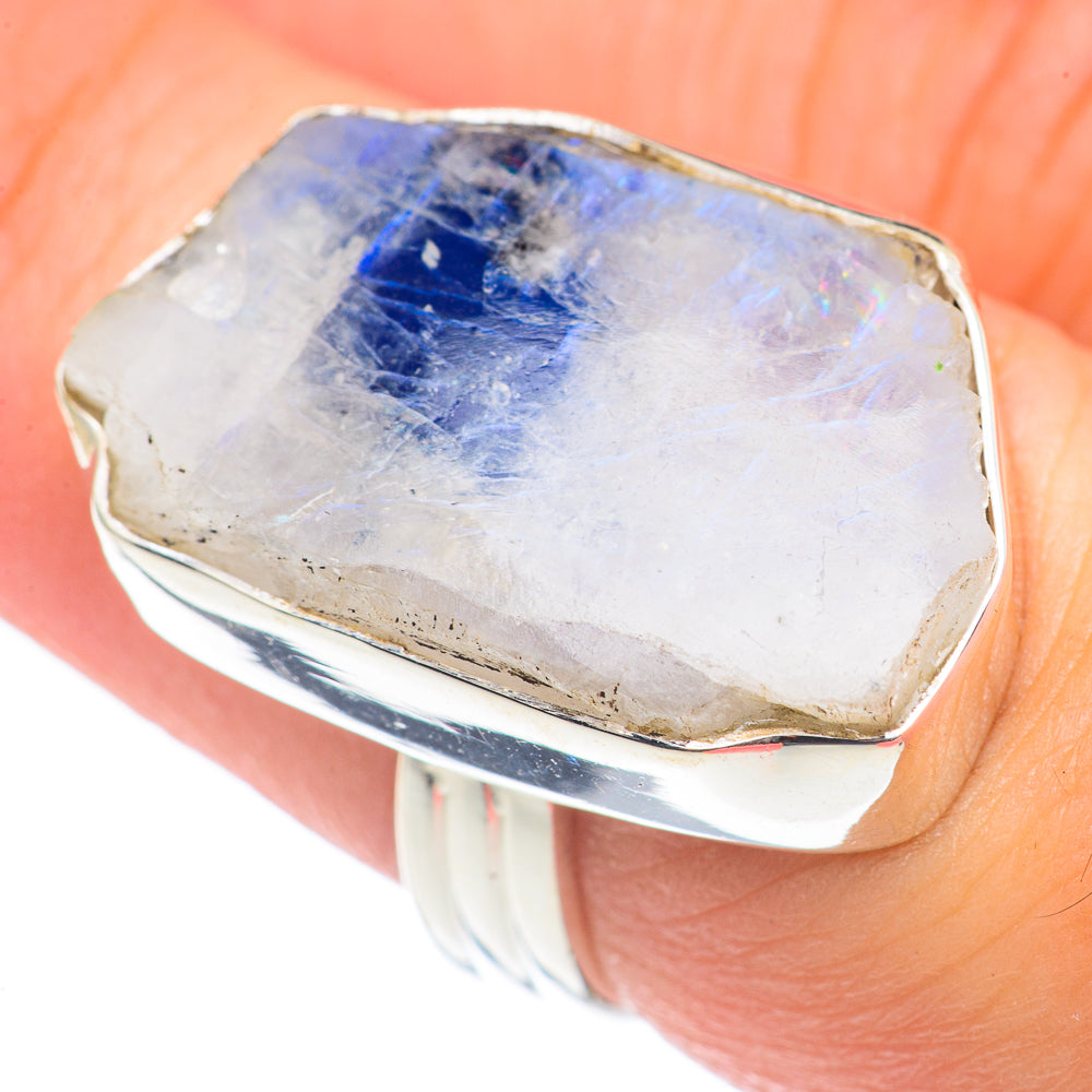 Rainbow Moonstone Rings handcrafted by Ana Silver Co - RING69680