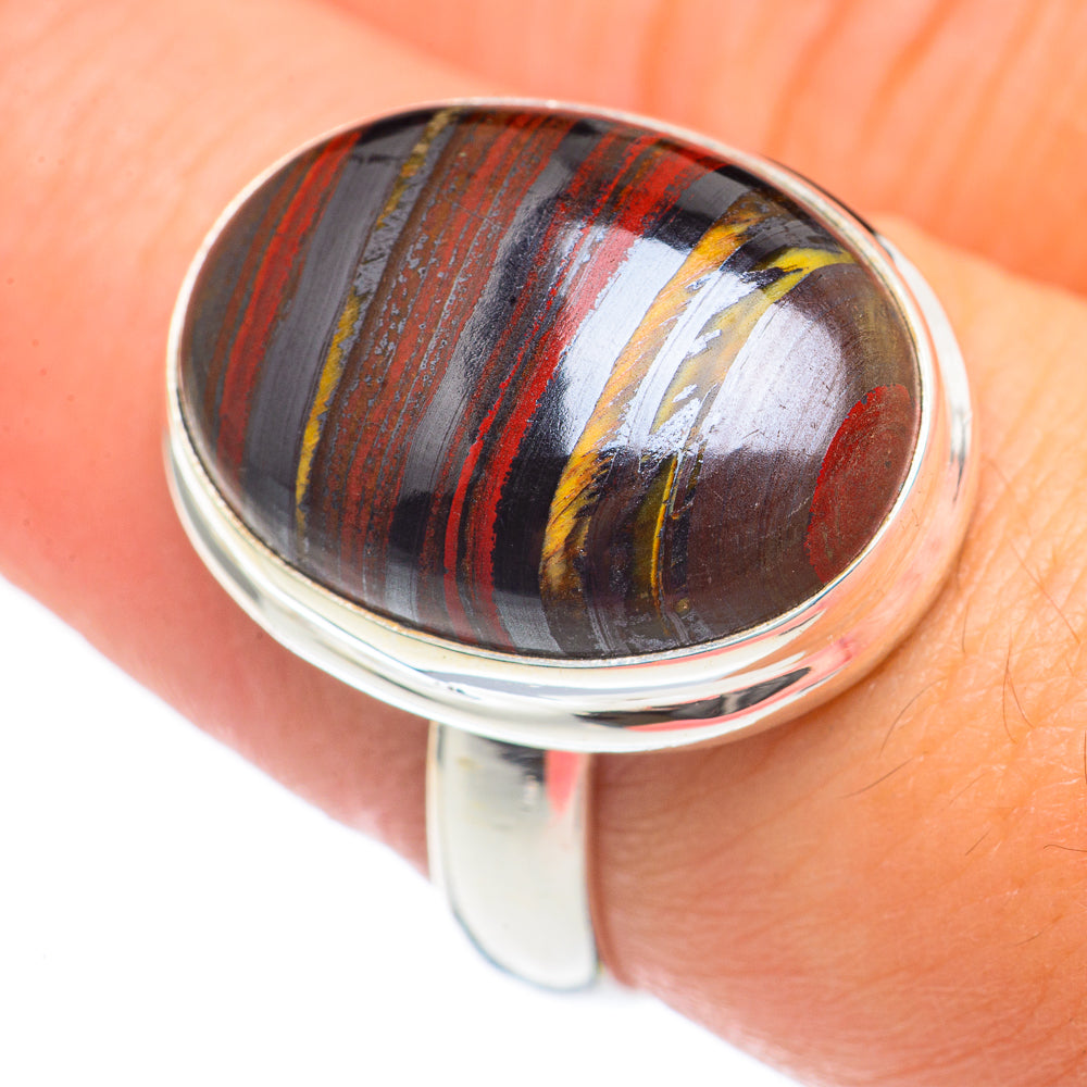 Red Tiger Iron Rings handcrafted by Ana Silver Co - RING69701