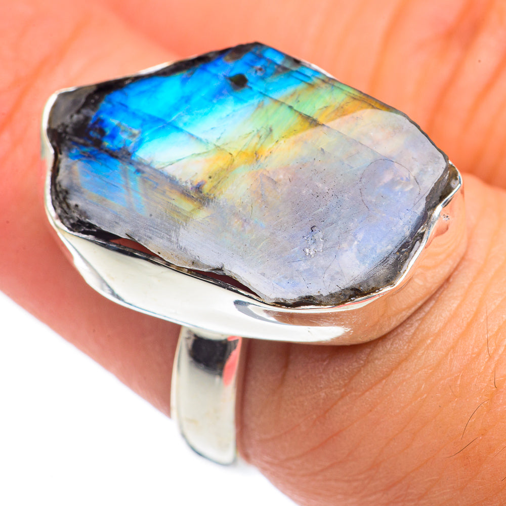 Rainbow Moonstone Rings handcrafted by Ana Silver Co - RING69718