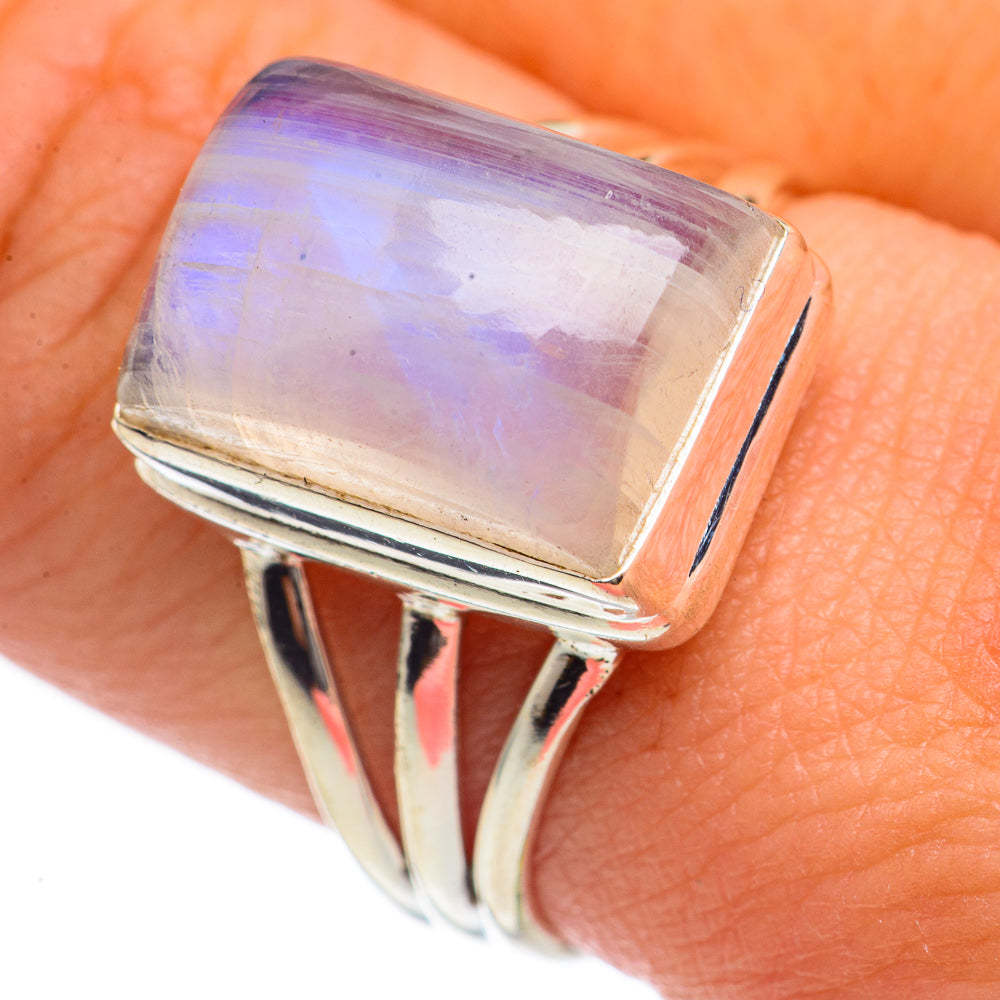 Rainbow Moonstone Rings handcrafted by Ana Silver Co - RING69721
