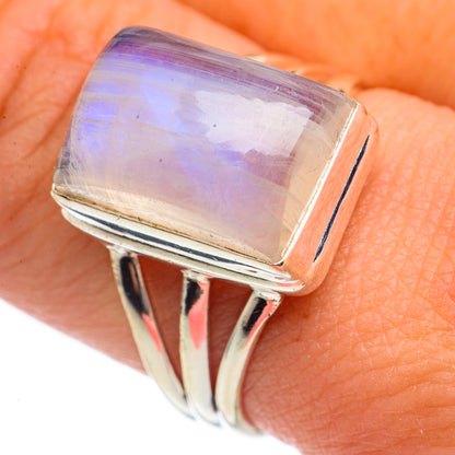 Rainbow Moonstone Rings handcrafted by Ana Silver Co - RING69721