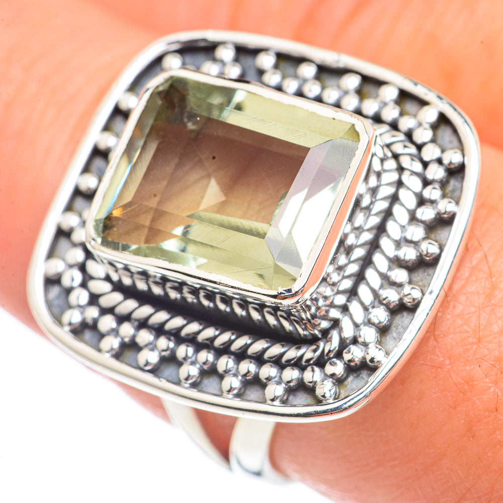 Green Amethyst Rings handcrafted by Ana Silver Co - RING69734