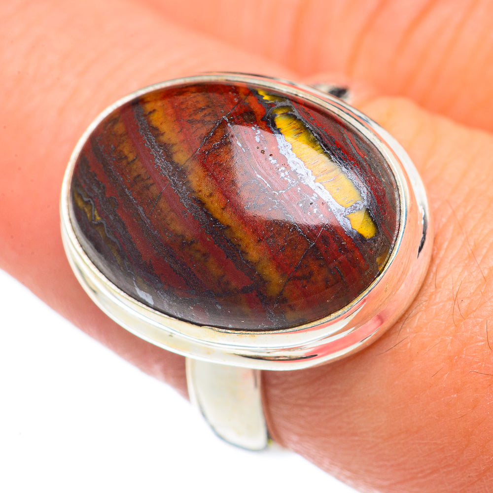 Red Tiger Iron Rings handcrafted by Ana Silver Co - RING69738