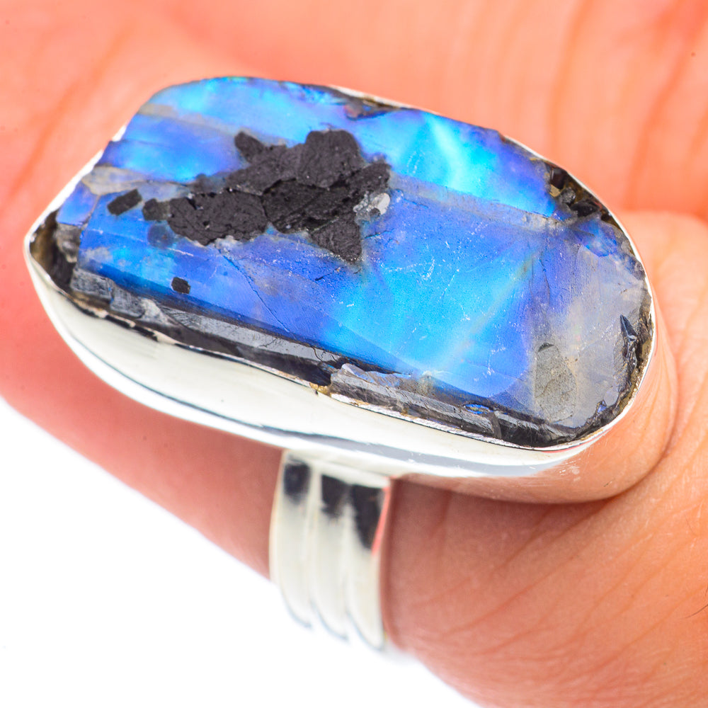 Rainbow Moonstone Rings handcrafted by Ana Silver Co - RING69759