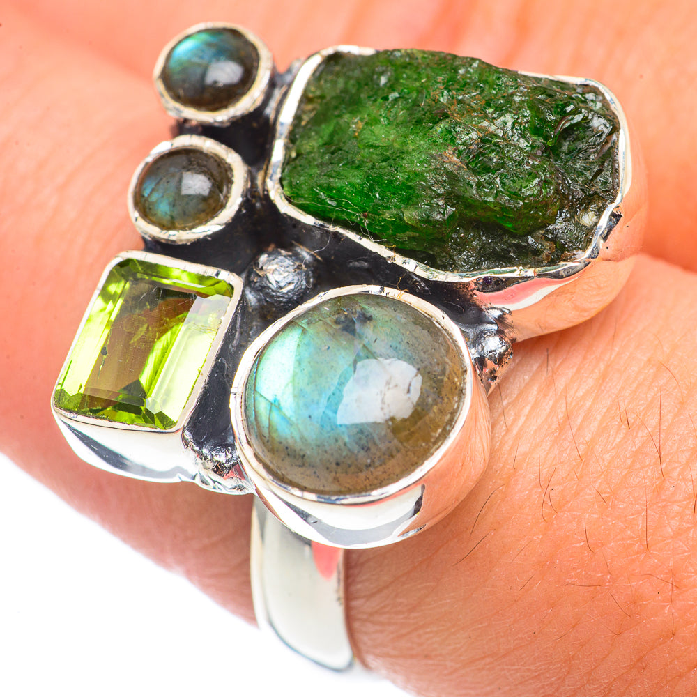 Green Tourmaline Rings handcrafted by Ana Silver Co - RING69773