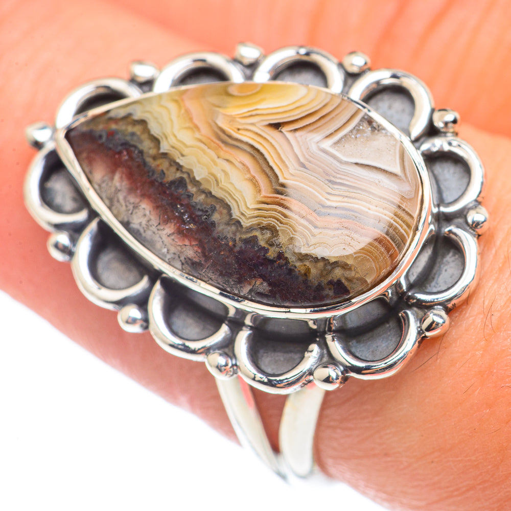 Laguna Lace Agate Rings handcrafted by Ana Silver Co - RING69775