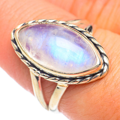 Rainbow Moonstone Rings handcrafted by Ana Silver Co - RING69793