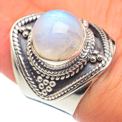 Rainbow Moonstone Rings handcrafted by Ana Silver Co - RING69796