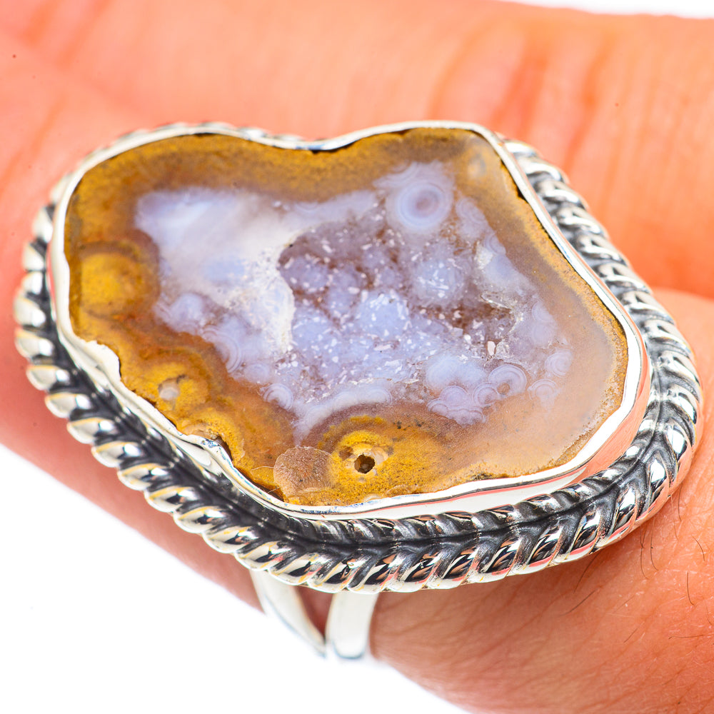 Coconut Geode Druzy Rings handcrafted by Ana Silver Co - RING69831