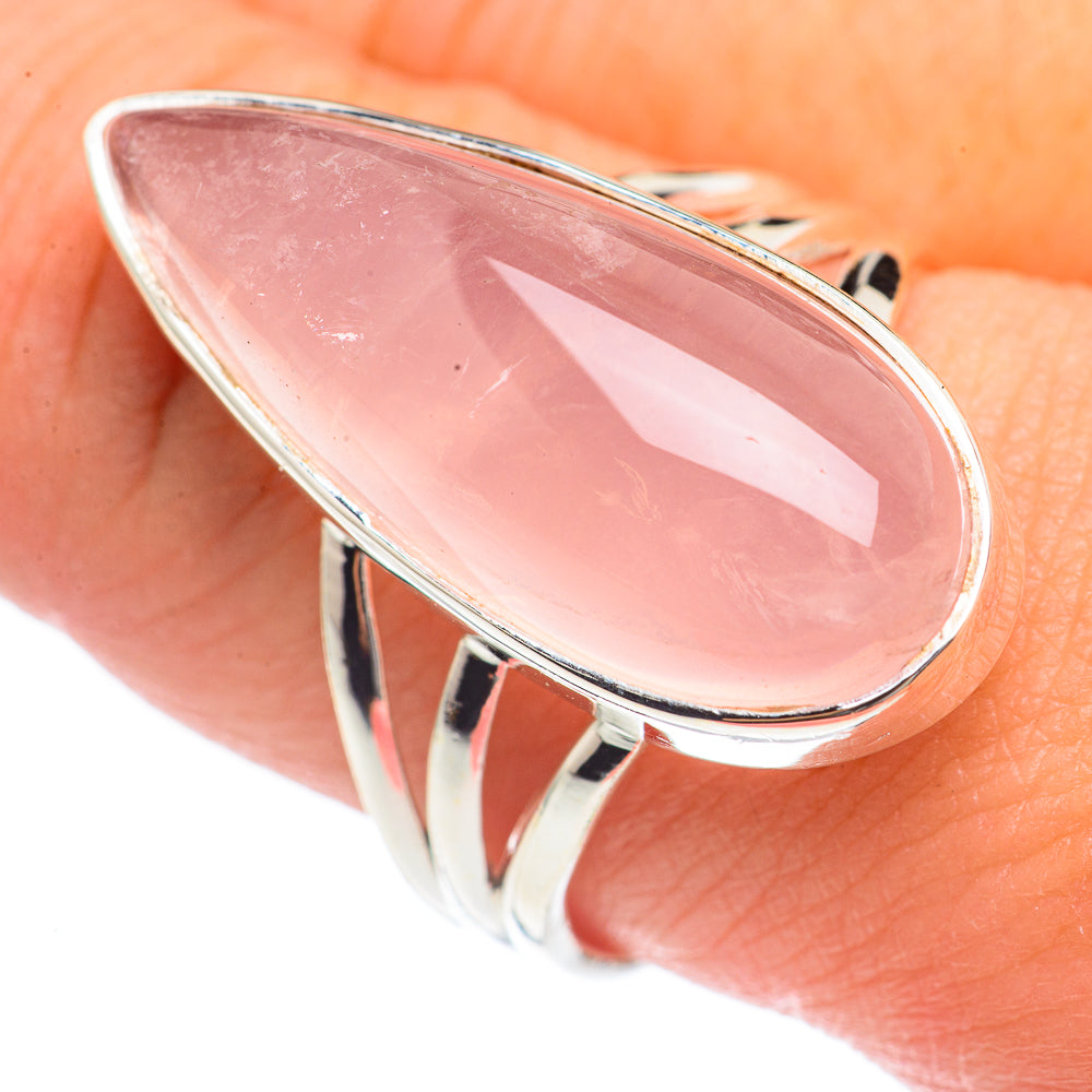 Rose Quartz Rings handcrafted by Ana Silver Co - RING69835