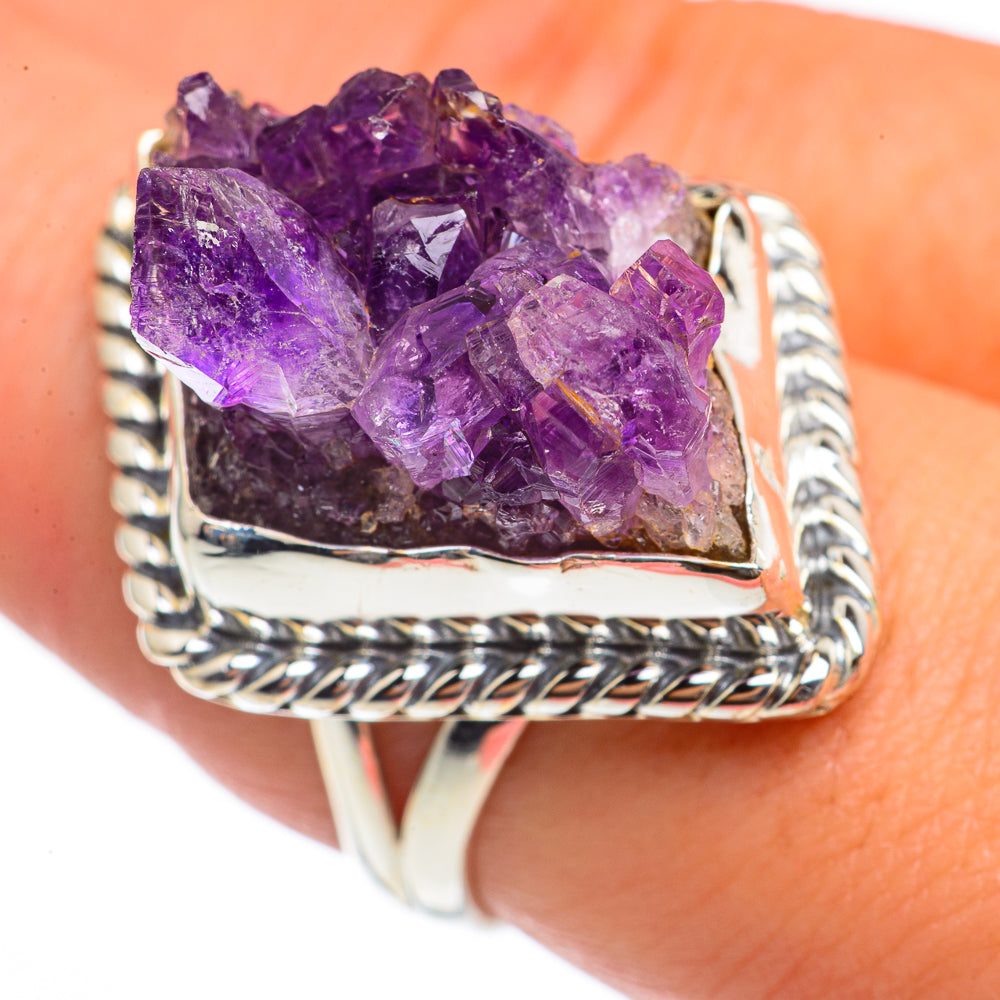 Amethyst Crystal Rings handcrafted by Ana Silver Co - RING69839