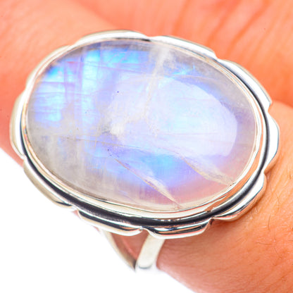 Rainbow Moonstone Rings handcrafted by Ana Silver Co - RING69843