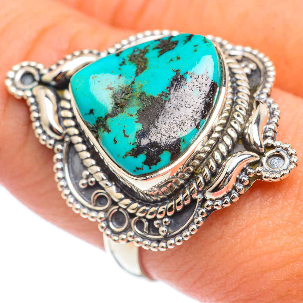 Tibetan Turquoise Rings handcrafted by Ana Silver Co - RING69855