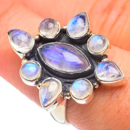 Rainbow Moonstone Rings handcrafted by Ana Silver Co - RING69882