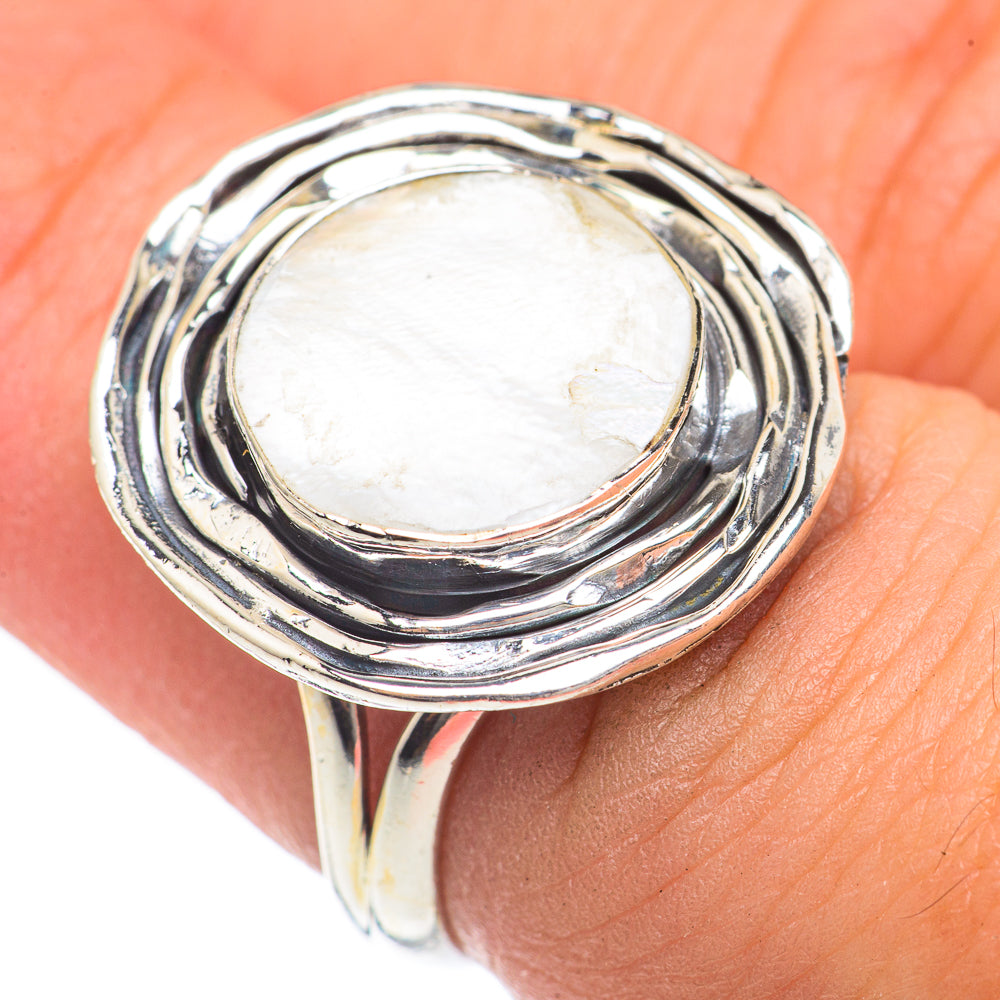 Rainbow Moonstone Rings handcrafted by Ana Silver Co - RING69887