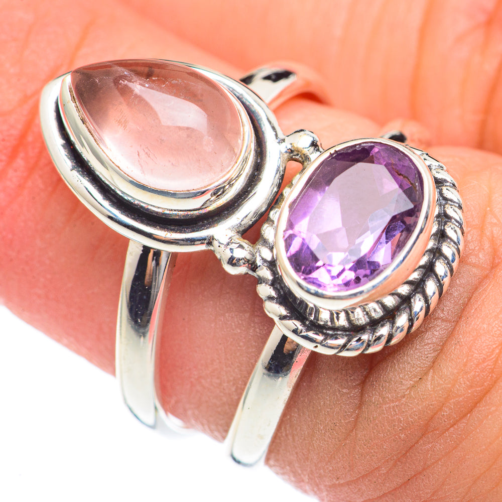 Rose Quartz Rings handcrafted by Ana Silver Co - RING69889