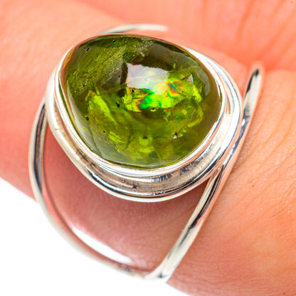 Green Tourmaline Rings handcrafted by Ana Silver Co - RING69900