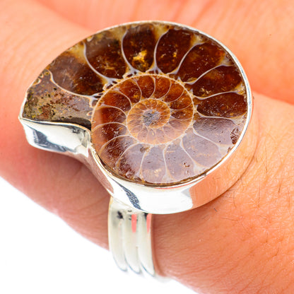 Ammonite Fossil Rings handcrafted by Ana Silver Co - RING69907