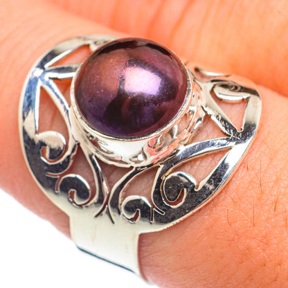 Titanium Cultured Pearl Rings handcrafted by Ana Silver Co - RING69915