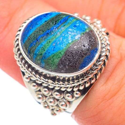 Rainbow Calsilica Rings handcrafted by Ana Silver Co - RING69920