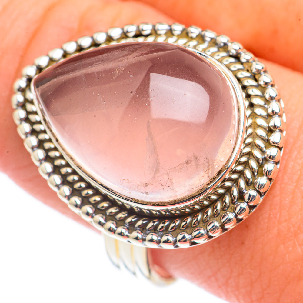Rose Quartz Rings handcrafted by Ana Silver Co - RING69936