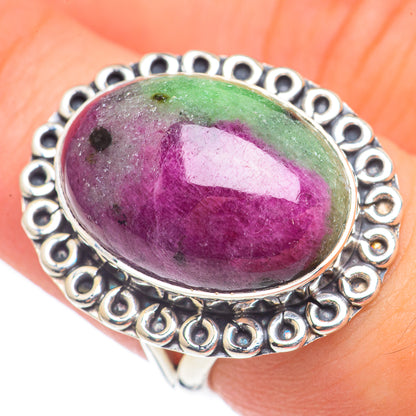Ruby Zoisite Rings handcrafted by Ana Silver Co - RING69946