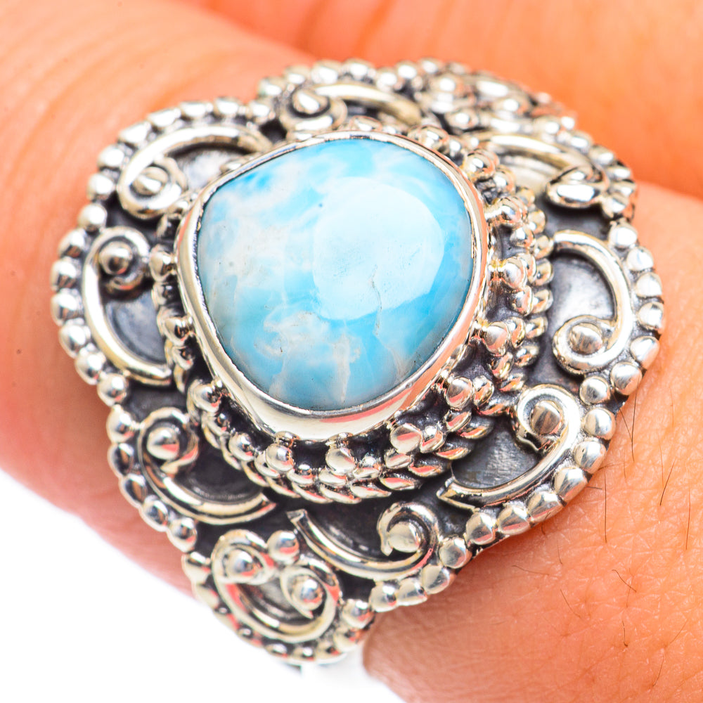 Larimar Rings handcrafted by Ana Silver Co - RING69985