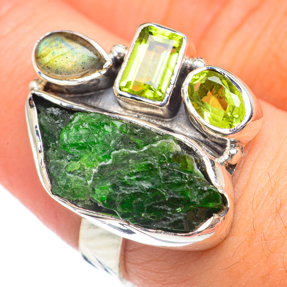 Green Tourmaline Rings handcrafted by Ana Silver Co - RING69991