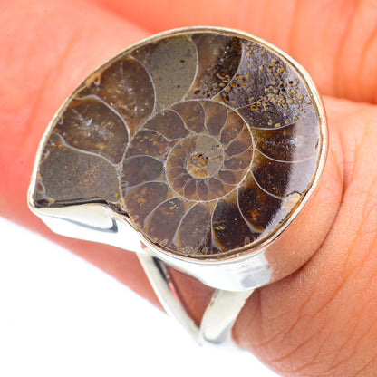 Ammonite Fossil Rings handcrafted by Ana Silver Co - RING69993