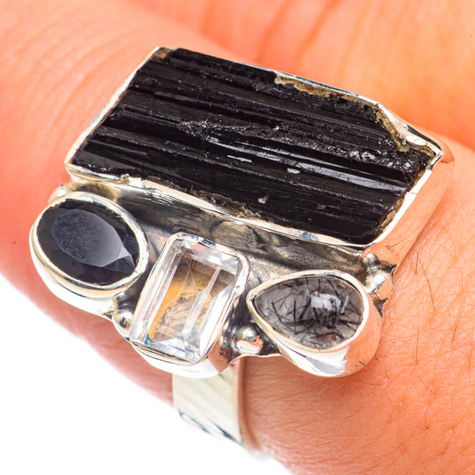 Black Tourmaline Rings handcrafted by Ana Silver Co - RING70008