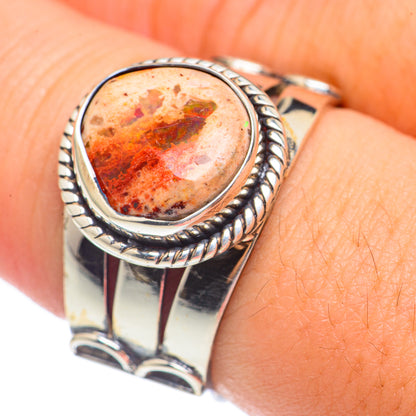 Mexican Fire Opal Rings handcrafted by Ana Silver Co - RING70014