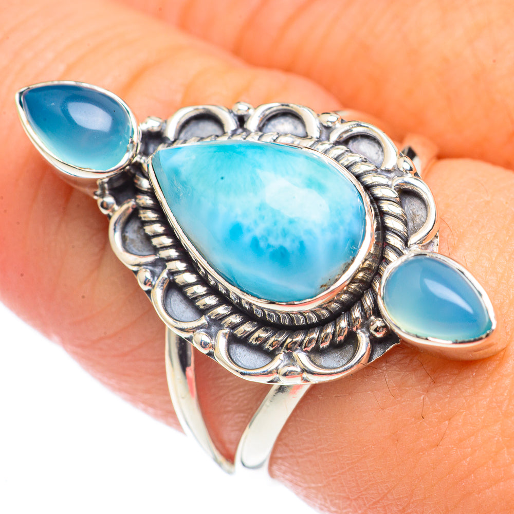 Larimar Rings handcrafted by Ana Silver Co - RING70020