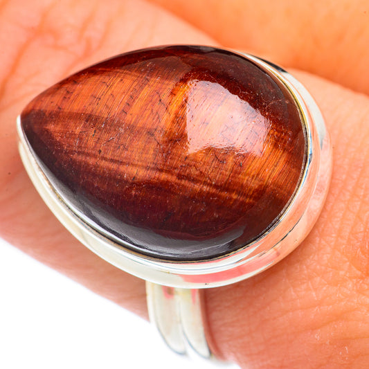 Red Tiger Eye Rings handcrafted by Ana Silver Co - RING70030