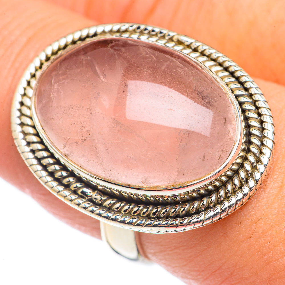 Rose Quartz Rings handcrafted by Ana Silver Co - RING70034