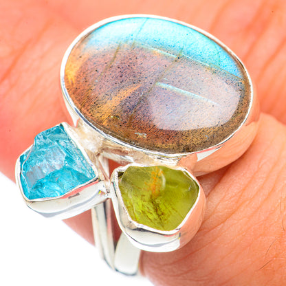Labradorite Rings handcrafted by Ana Silver Co - RING70054