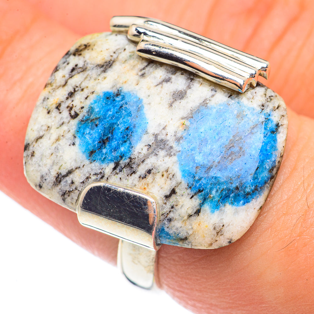 K2 Blue Azurite Rings handcrafted by Ana Silver Co - RING70059