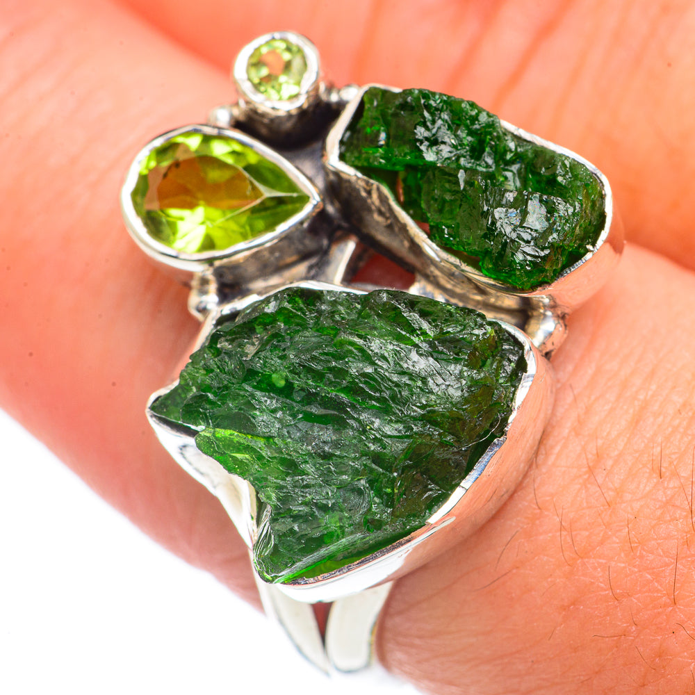 Green Tourmaline Rings handcrafted by Ana Silver Co - RING70060