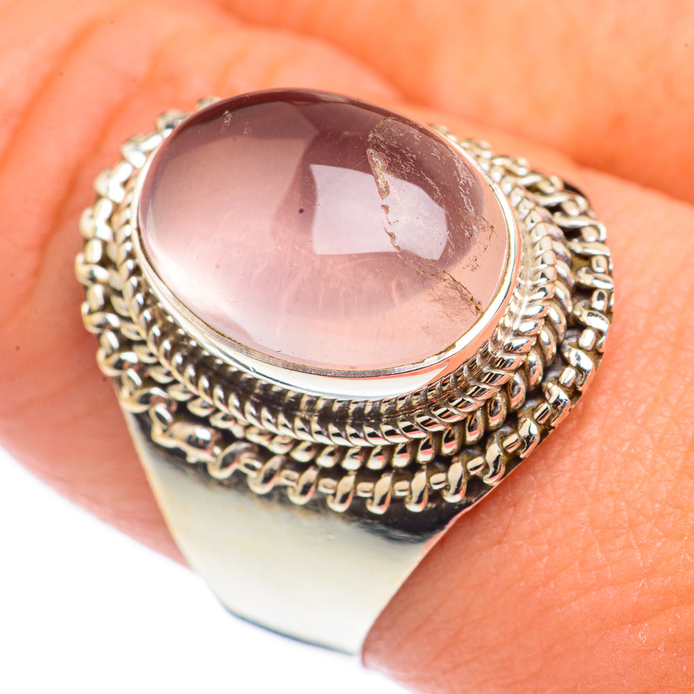Rose Quartz Rings handcrafted by Ana Silver Co - RING70069