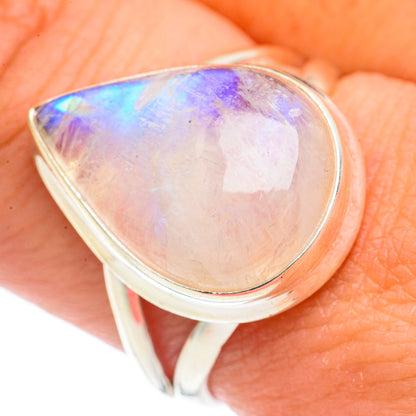 Rainbow Moonstone Rings handcrafted by Ana Silver Co - RING70081