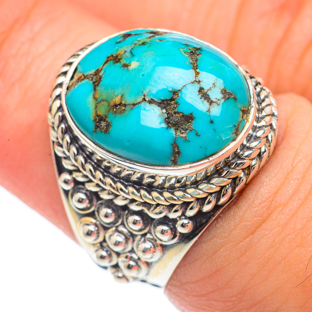Tibetan Turquoise Rings handcrafted by Ana Silver Co - RING70086