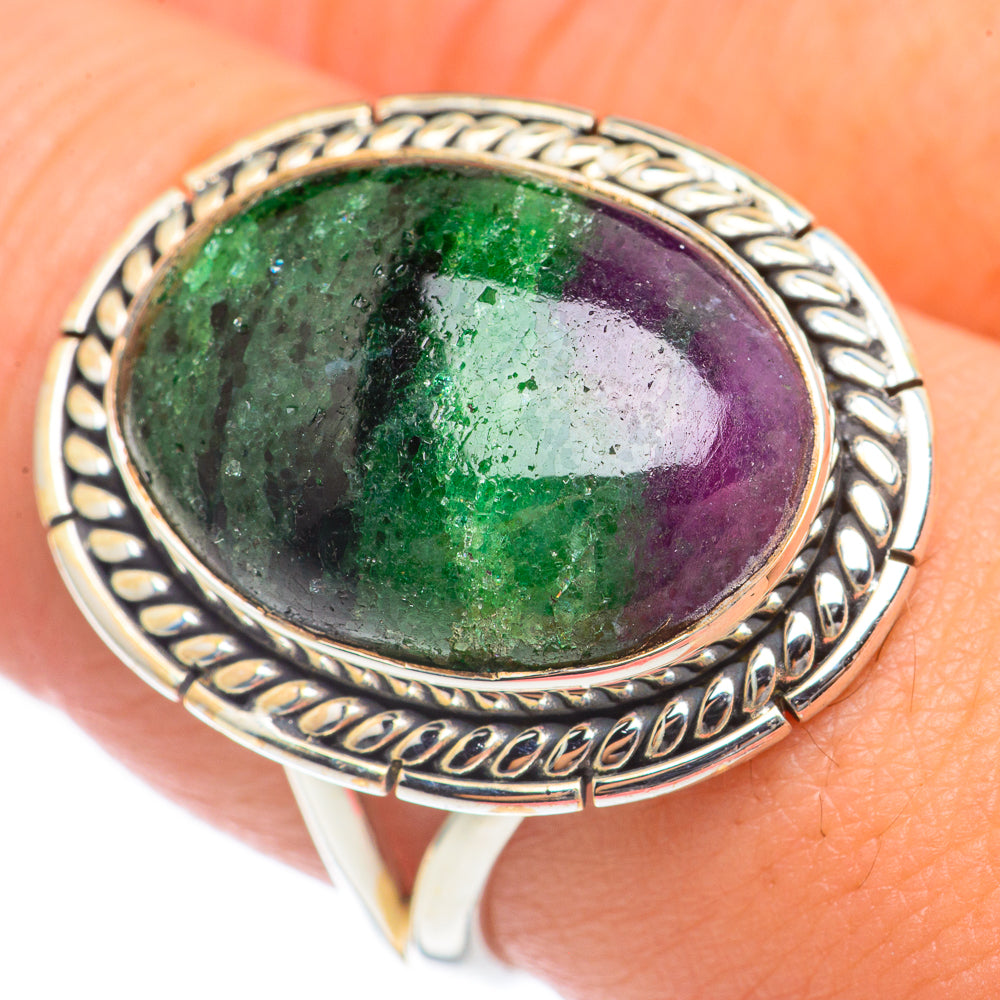 Ruby Zoisite Rings handcrafted by Ana Silver Co - RING70091