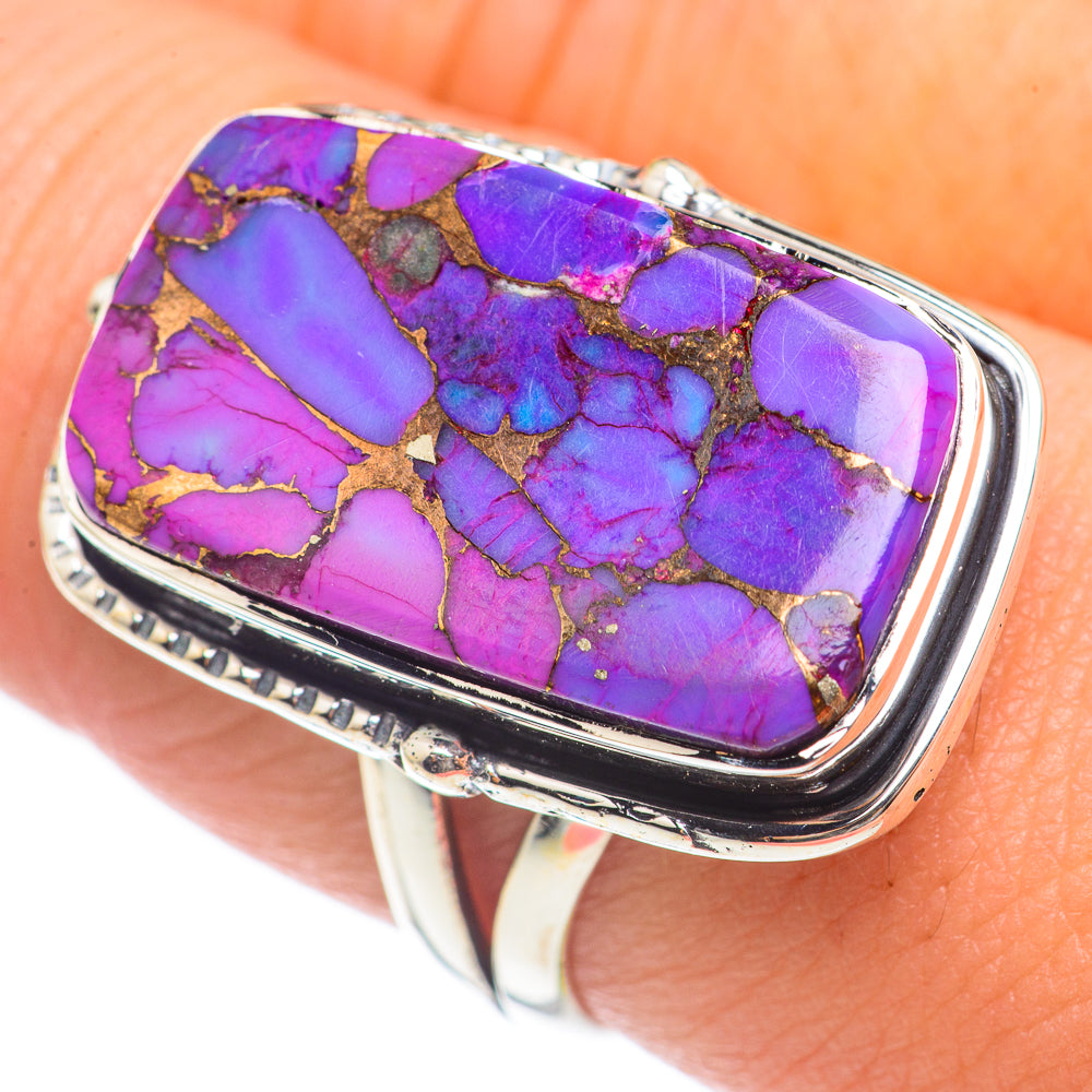Purple Copper Composite Turquoise Rings handcrafted by Ana Silver Co - RING70107